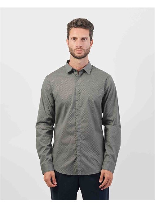 AX slim fit shirt in stretch cotton poplin ARMANI EXCHANGE | 6DZC25-ZNEAZ55KF